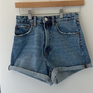 Zara demin shorts, like new. High rise
